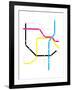 Modern City Subway Map-oriontrail2-Framed Art Print