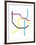 Modern City Subway Map-oriontrail2-Framed Art Print