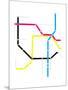 Modern City Subway Map-oriontrail2-Mounted Art Print