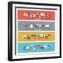 Modern Concepts in Flat Design with Long Shadows and Trendy Colors-L_amica-Framed Art Print