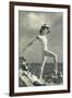 Modern Dancer on Rocks-null-Framed Art Print