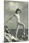 Modern Dancer on Rocks-null-Mounted Art Print