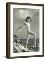 Modern Dancer on Rocks-null-Framed Art Print