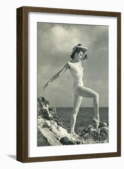 Modern Dancer on Rocks-null-Framed Art Print