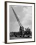 Modern Fire Engine, with Men Raising Ladder Above Truck-null-Framed Photographic Print