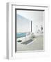 Modern Floor Bathtub Against Huge Window with Seascape View-PlusONE-Framed Photographic Print