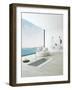 Modern Floor Bathtub Against Huge Window with Seascape View-PlusONE-Framed Photographic Print