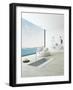 Modern Floor Bathtub Against Huge Window with Seascape View-PlusONE-Framed Photographic Print