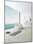 Modern Floor Bathtub Against Huge Window with Seascape View-PlusONE-Mounted Photographic Print