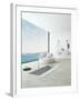 Modern Floor Bathtub Against Huge Window with Seascape View-PlusONE-Framed Photographic Print