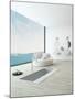 Modern Floor Bathtub Against Huge Window with Seascape View-PlusONE-Mounted Photographic Print