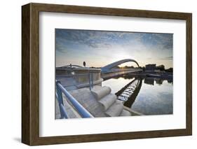 Modern Footbridge in Krakow, Poland-Jacek Kadaj-Framed Photographic Print