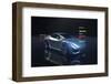 Modern Futuristic Electric Car on Production Platform. 3D Illustration Render-yucelyilmaz-Framed Photographic Print