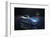 Modern Futuristic Electric Car on Production Platform. 3D Illustration Render-yucelyilmaz-Framed Photographic Print