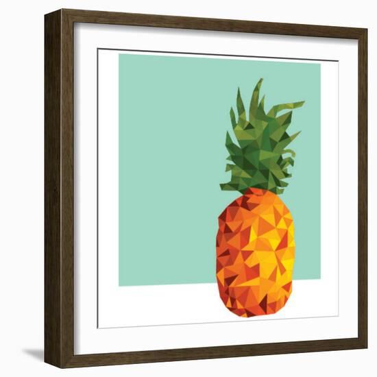 Modern Geometric Pineapple-cienpies-Framed Art Print