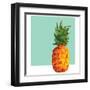 Modern Geometric Pineapple-cienpies-Framed Art Print