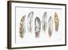 Modern Gold Feathers Panel-Patricia Pinto-Framed Art Print