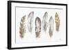 Modern Gold Feathers Panel-Patricia Pinto-Framed Art Print