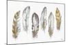 Modern Gold Feathers Panel-Patricia Pinto-Mounted Art Print