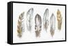 Modern Gold Feathers Panel-Patricia Pinto-Framed Stretched Canvas