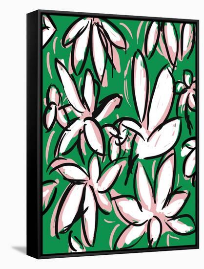 Modern Green Floral-Jan Weiss-Framed Stretched Canvas