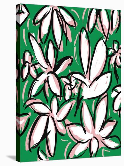 Modern Green Floral-Jan Weiss-Stretched Canvas