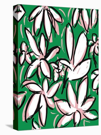 Modern Green Floral-Jan Weiss-Stretched Canvas