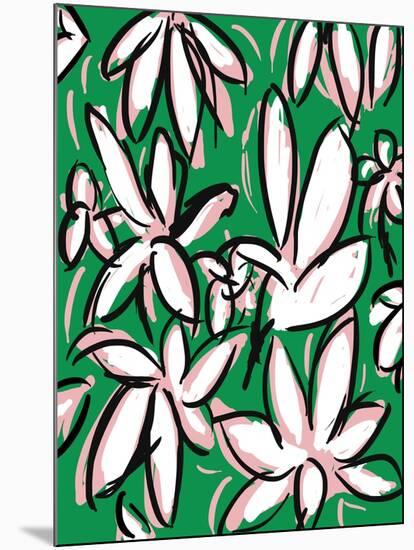 Modern Green Floral-Jan Weiss-Mounted Art Print