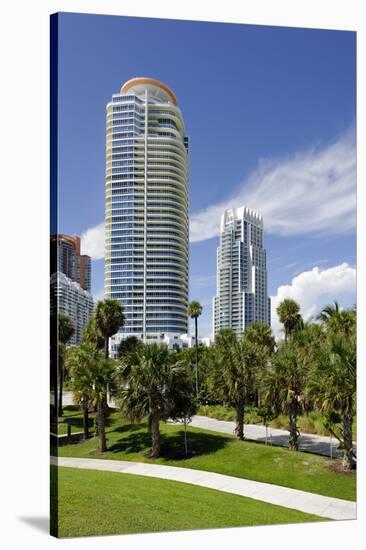 Modern High Rise, Tower in the South Pointe Park, Miami South Beach, Florida, Usa-Axel Schmies-Stretched Canvas