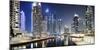 Modern High Rises, Dubai Marina at Night, Dubai, United Arab Emirates-Axel Schmies-Mounted Photographic Print