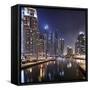 Modern High Rises, Dubai Marina by Night, Dubai, United Arab Emirates, the Middle East-Axel Schmies-Framed Stretched Canvas