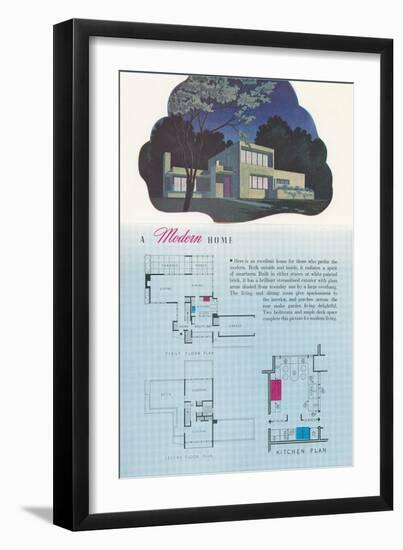 Modern Home and Floor Plan-null-Framed Art Print