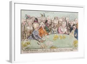 Modern Hospitality, or a Friendly Party in High Life, Published by Hannah Humphrey in 1792-James Gillray-Framed Giclee Print