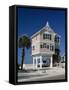 Modern House by the Beach in the Gulf Coast Town of Bradenton Beach, South of Tampa, Florida, USA-Fraser Hall-Framed Stretched Canvas