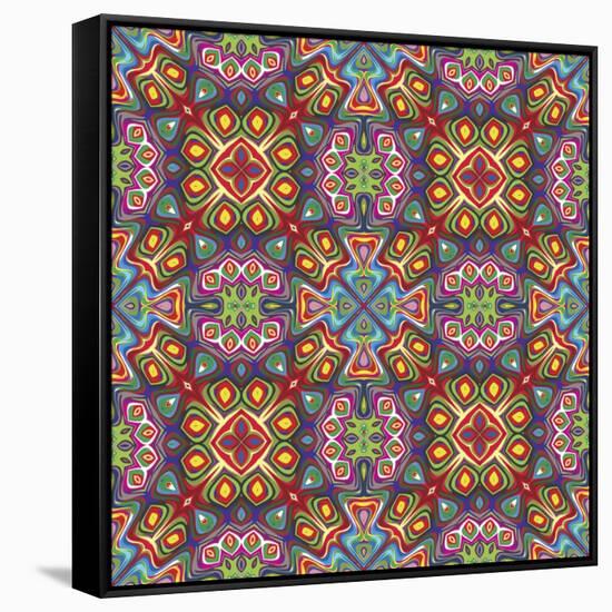 Modern Indian Pattern-Sangoiri-Framed Stretched Canvas