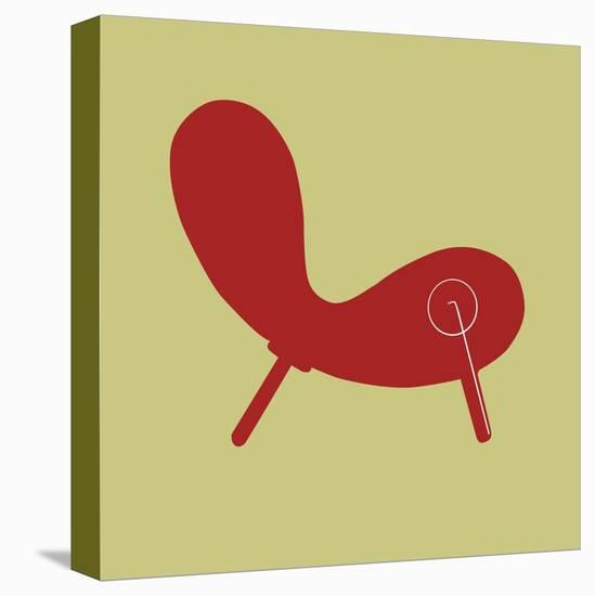 Modern Indian Red Chair-Anita Nilsson-Stretched Canvas