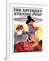 "Modern Indians and Dude," Saturday Evening Post Cover, August 14, 1937-William Bailey-Framed Giclee Print