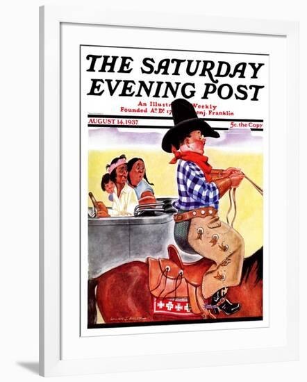 "Modern Indians and Dude," Saturday Evening Post Cover, August 14, 1937-William Bailey-Framed Giclee Print