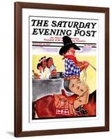 "Modern Indians and Dude," Saturday Evening Post Cover, August 14, 1937-William Bailey-Framed Giclee Print