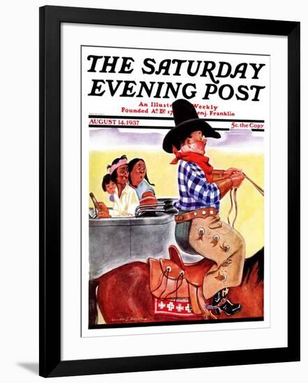 "Modern Indians and Dude," Saturday Evening Post Cover, August 14, 1937-William Bailey-Framed Giclee Print