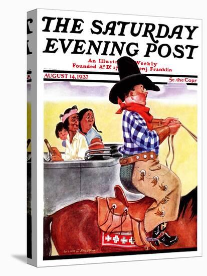 "Modern Indians and Dude," Saturday Evening Post Cover, August 14, 1937-William Bailey-Stretched Canvas