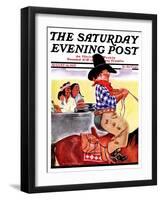 "Modern Indians and Dude," Saturday Evening Post Cover, August 14, 1937-William Bailey-Framed Giclee Print