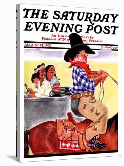 "Modern Indians and Dude," Saturday Evening Post Cover, August 14, 1937-William Bailey-Stretched Canvas