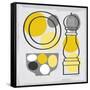 Modern Kitchen Square II Yellow-Michael Mullan-Framed Stretched Canvas