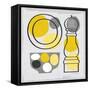 Modern Kitchen Square II Yellow-Michael Mullan-Framed Stretched Canvas