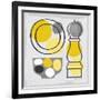 Modern Kitchen Square II Yellow-Michael Mullan-Framed Art Print