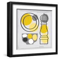 Modern Kitchen Square II Yellow-Michael Mullan-Framed Art Print