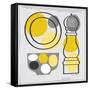 Modern Kitchen Square II Yellow-Michael Mullan-Framed Stretched Canvas