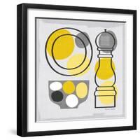 Modern Kitchen Square II Yellow-Michael Mullan-Framed Art Print