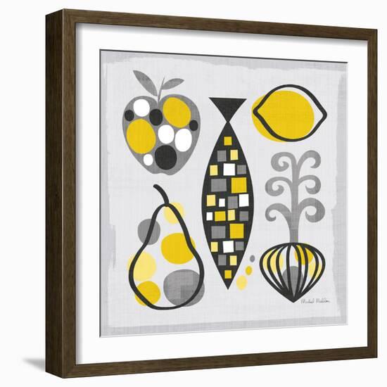 Modern Kitchen Square III Yellow-Michael Mullan-Framed Art Print